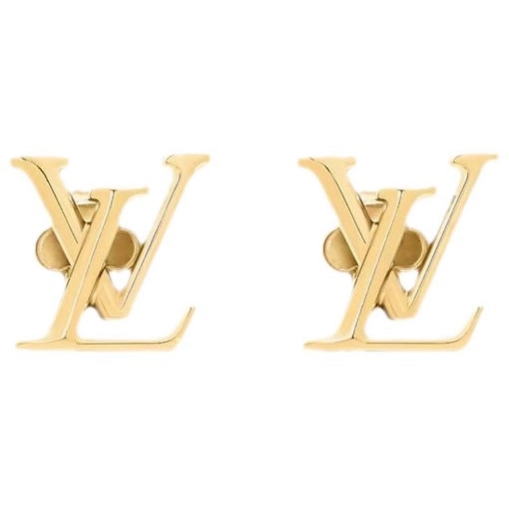 Louis Vuitton Gold Logo Stud Earrings